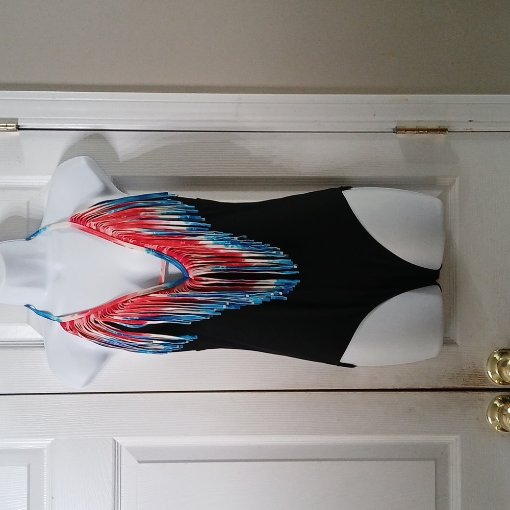OP Women's Multicolor Halter Swimsuit  Sz M Never worn missing bra pads